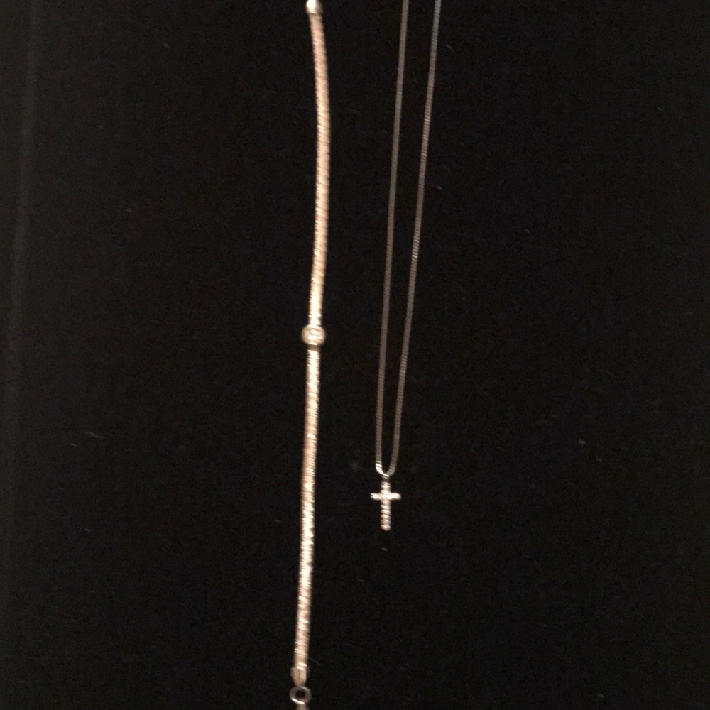 Bracelet and cross necklace